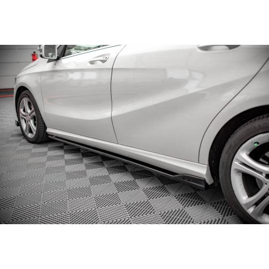 Maxton Design difuzory pod boční prahy pro Mercedes třída A W176/Standard, černý lesklý plast ABS
