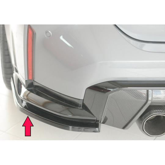 Rieger spoiler pod zadní nárazník na levé straně pro BMW řada 3 G81 M3 touring r.v. 07/22-, plast ABS lakovaný do černé lesklé barvy Rieger spoiler pod zadní nárazník na levé straně pro BMW řada 3 G81 M3 touring r.v. 07/22-, plast ABS lakovaný do černé lesklé barvy