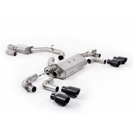 Milltek Sport výfukový systém cat-back 80mm / 3.15" Race s klapkami - s rezonátorem pro Volkswagen Golf Mk7.5 R 2.0 TSI 310PS (bez GPF) - 80mm Race Systems 2017-2021, typ koncovek: GT-100 černé Milltek Sport výfukový systém cat-back 80mm / 3.15" Race s klapkami - s rezonátorem pro Volkswagen Golf Mk7.5 R 2.0 TSI 310PS (bez GPF) - 80mm Race Systems 2017-2021, typ koncovek: GT-100 černé