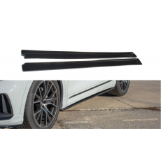 Maxton Design difuzory pod boční prahy pro Audi Q8 Mk 1, černý lesklý plast ABS