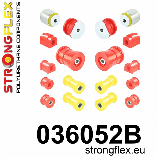 036052B: Strongflex Kompletní sada polyuretanových silentbloků pro zavěšení 036052B: Strongflex Kompletní sada polyuretanových silentbloků pro zavěšení