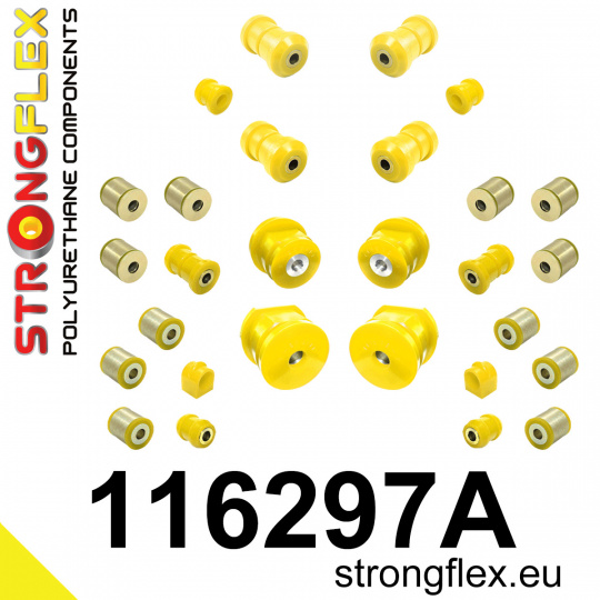 116297A: Strongflex Kompletní sada polyuretanových silentbloků pro zavěšení varianta SPORT