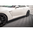 Maxton Design difuzory pod boční prahy pro Nissan GT-R R35 Facelift, černý lesklý plast ABS, r.v. 2011-2016