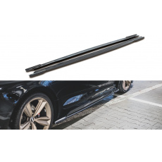 Maxton Design difuzory pod boční prahy pro Audi RS5 F5, černý lesklý plast ABS, Sportback