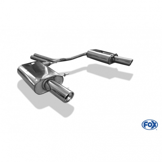 Fox Sportauspuff koncový tlumič výfuku s koncovkou 1x90 Typ 17 na obou stranách pro Audi A4 B7 s motorem 2.0, 2.4, 3.0