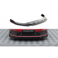 Maxton Design spoiler pod přední nárazník s křidélky ver.2 pro Volkswagen Golf GTI Mk8, černý lesklý plast ABS