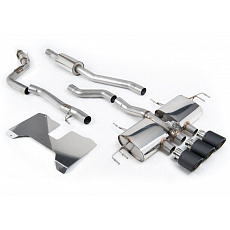 Milltek Sport výfukový systém cat-back s rezonátorem (Road+) s klapkami pro Honda Civic Type R FL5 2.0 i-VTEC (s i bez OPF/GPF) 2022-2024, JET-115 karbonové koncovky