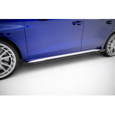 Maxton Design "Street Pro" difuzory pod boční prahy s křidélky pro Audi A3 8Y Facelift, plast ABS bez povrchové úpravy, S-Line / S-Line Sedan, s černou a červenou linkou