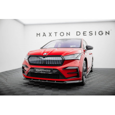 Maxton Design spoiler pod přední nárazník pro Škoda Enyaq iV RS Mk1, černý lesklý plast ABS