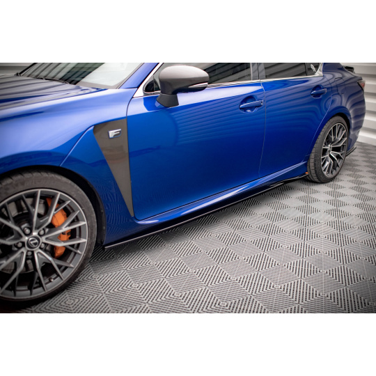 Maxton Design difuzory pod boční prahy pro Lexus GS F Mk4 Facelift, černý lesklý plast ABS