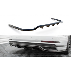 Maxton Design středový spoiler pod zadní nárazník s žebrováním pro Audi A8 D5, černý lesklý plast ABS, S-Line Maxton Design středový spoiler pod zadní nárazník s žebrováním pro Audi A8 D5, černý lesklý plast ABS, S-Line