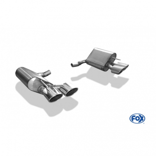 Fox Sportauspuff koncový tlumič výfuku (krátká verze) s koncovkou 2x115x85 Typ 32 na obou stranách pro Mercedes SL 230 s motorem 3.5