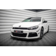 Maxton Design "Street Pro" spoiler pod přední nárazník s křidélky pro Volkswagen Scirocco R Mk3, plast ABS bez povrchové úpravy, s červenou linkou