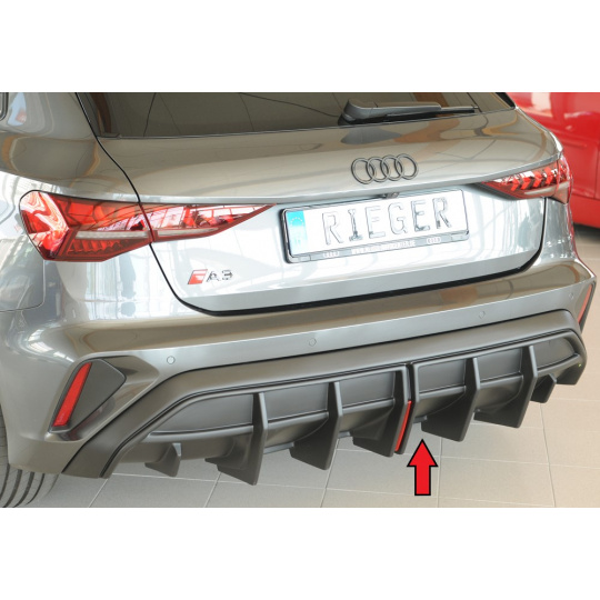 Rieger vložka zadního nárazníku pro orig. koncový tlumič výfuku pro Audi A3 GY 5-dvéř. (sportback), plast ABS bez povrchové úpravy