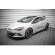 Maxton Design difuzory pod boční prahy pro Opel Astra J (Mk4), černý lesklý plast ABS, GTC OPC-Line