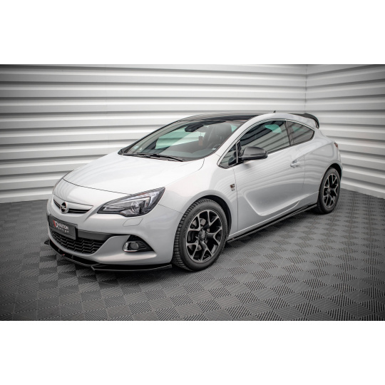 Maxton Design difuzory pod boční prahy pro Opel Astra J (Mk4), černý lesklý plast ABS, GTC OPC-Line