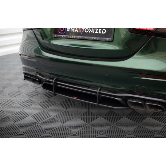 Maxton Design "Street Pro" difuzor zadního nárazníku pro Mercedes třída E W213 Facelift/63AMG, plast ABS bez povrchové úpravy, s černou a červenou linkou