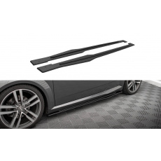 Maxton Design "Street Pro" difuzory pod boční prahy pro Audi TT S, plast ABS bez povrchové úpravy, s červenou linkou