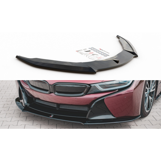 Maxton Design spoiler pod přední nárazník pro BMW i8, černý lesklý plast ABS