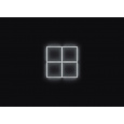 Kompletní LED čtyřhranné svítidlo bílé 6500 K, rozměr: 4 elementy 88 x 88 cm