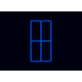 Kompletní LED čtyřhranné svítidlo modré, rozměr: 4 elementy 88 x 234 cm