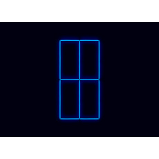 Kompletní LED čtyřhranné svítidlo modré, rozměr: 4 elementy 88 x 234 cm