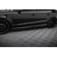 Maxton Design "Street Pro" difuzory pod boční prahy pro Audi RS3 8V Facelift, plast ABS bez povrchové úpravy, s červenou linkou, Sedan