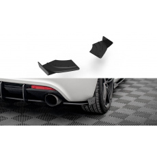 Maxton Design "Street Pro" boční difuzory pod zadní nárazník s křidélky pro Volkswagen Scirocco R Mk3, plast ABS bez povrchové úpravy, s červenou linkou