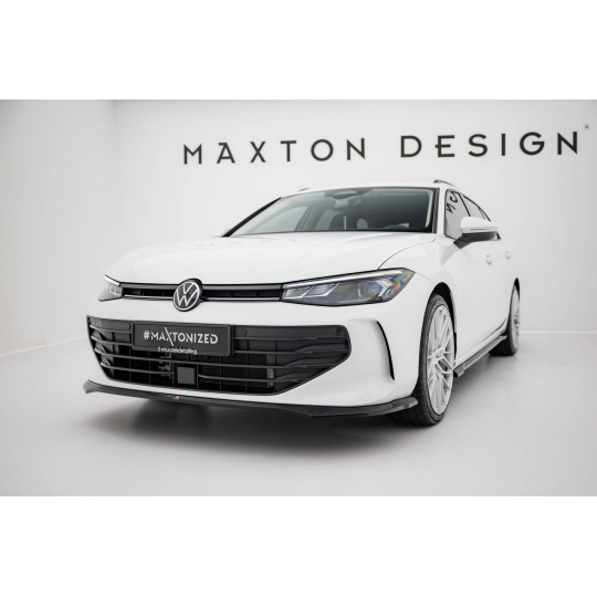 Maxton Design spoiler pod přední nárazník pro Volkswagen Passat Mk9 (B9), černý lesklý plast ABS