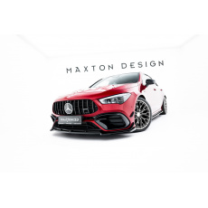 Maxton Design spoiler pod přední nárazník ver.5 pro Mercedes CLA C118 AMG 45 Aero, černý lesklý plast ABS