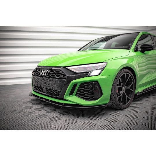 Maxton Design rohové spoilery pod přední nárazník pro Audi RS3 8Y, plast ABS bez povrchové úpravy