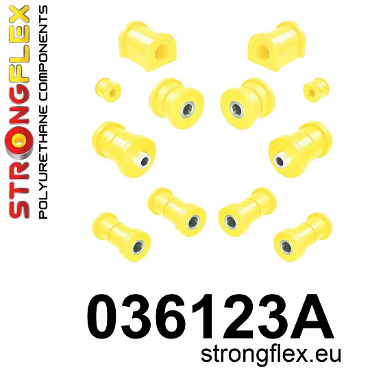 036123A: Strongflex Sada silentbloků zadního zavěšení varianta SPORT 036123A: Strongflex Sada silentbloků zadního zavěšení varianta SPORT