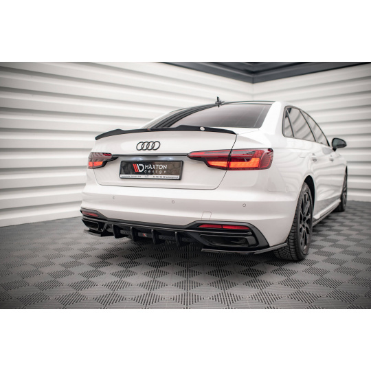 Maxton Design vložka zadního nárazníku pro Audi A4 B9 FL, černý lesklý plast ABS