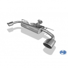 Fox Sportauspuff koncový tlumič výfuku s koncovkou 140x90 Typ 44 na obou stranách pro Seat Leon 5F s motorem 2.0, Cupra 221 kW Fox Sportauspuff koncový tlumič výfuku s koncovkou 140x90 Typ 44 na obou stranách pro Seat Leon 5F s motorem 2.0, Cupra 221 kW