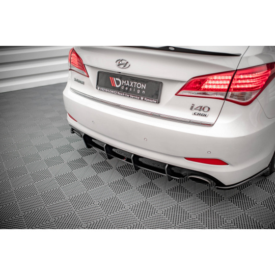 Maxton Design "Street Pro" difuzor zadního nárazníku pro Hyundai i40 Mk1, plast ABS bez povrchové úpravy