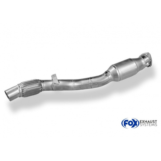 Fox Sportauspuff downpipe se sportovním katalyzátorem HJS pro Audi A4 B5 s motorem 1.8 T Fox Sportauspuff downpipe se sportovním katalyzátorem HJS pro Audi A4 B5 s motorem 1.8 T