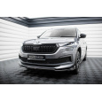 Maxton Design spoiler pod přední nárazník ver.2 pro Škoda Kodiaq Sportline Facelift, černý lesklý plast ABS