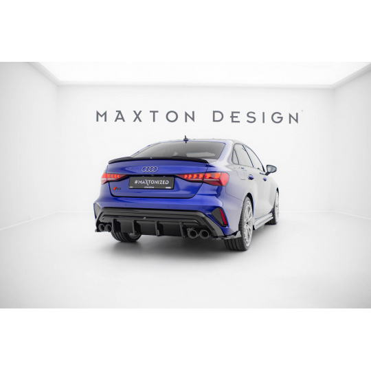 Maxton Design vložka zadního nárazníku pro Audi S3 8Y Facelift, černý lesklý plast ABS, Sedan Maxton Design vložka zadního nárazníku pro Audi S3 8Y Facelift, černý lesklý plast ABS, Sedan
