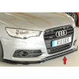 Rieger lipa pod přední nárazník pro Audi A6 S6 4G, C7 sedan, 02/12-08/14, plast ABS lakovaný do černé lesklé barvy