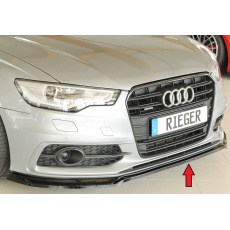 Rieger lipa pod přední nárazník pro Audi A6 S6 4G, C7 sedan, 02/12-08/14, plast ABS lakovaný do černé lesklé barvy
