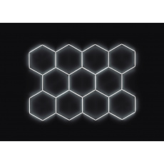Kompletní LED hexagonové svítidlo bílé 6500 K, rozměr: 11 elementů 336 x 238 cm Kompletní LED hexagonové svítidlo bílé 6500 K, rozměr: 11 elementů 336 x 238 cm