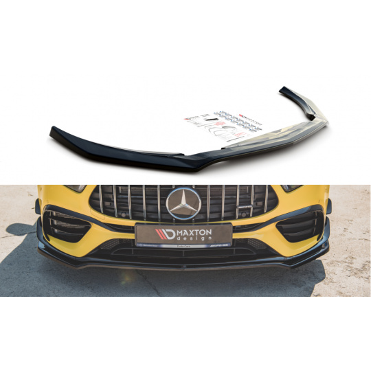 Maxton Design spoiler pod přední nárazník pro Mercedes třída A W177 45 AMG, černý lesklý plast ABS