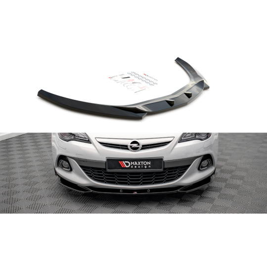 Maxton Design spoiler pod přední nárazník pro Opel Astra J (Mk4), černý lesklý plast ABS, GTC OPC-Line