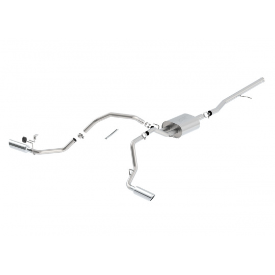 Borla Cat-Back výfukový systém "Touring" s koncovkami z boku pro GMC Sierra 1500 5,3l EC/SB 78,7", CC/SHB 69,3", WB 143,5", r.v. 2014-2018, vč. GMC Sierra LD (2019), typ koncovek: chromové