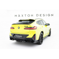 Maxton Design spoiler pod zadní nárazník s žebrováním pro BMW X4 M F98 Facelift, černý lesklý plast ABS