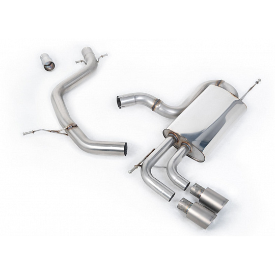 Milltek Sport výfukový systém cat-back bez rezonátoru (hlasitější) pro Volkswagen Golf Mk6 GT 1.4 TSI 160PS 2009-2013, typ koncovek: GT-80 titanové