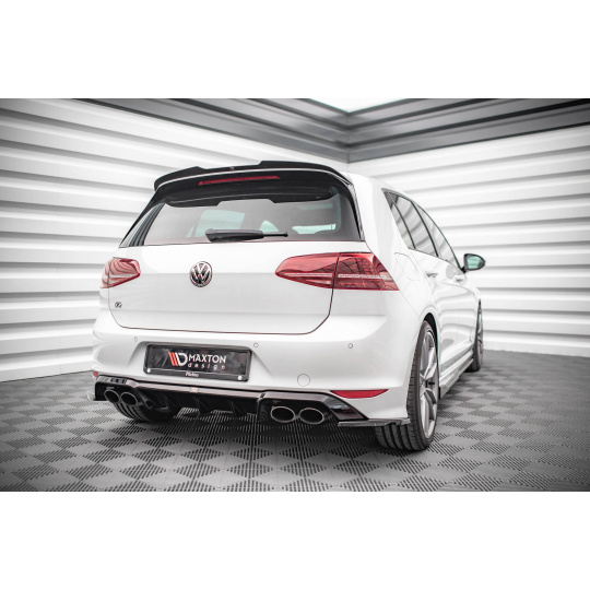 Maxton Design vložka zadního nárazníku pro Volkswagen Golf R Mk7, černý lesklý plast ABS