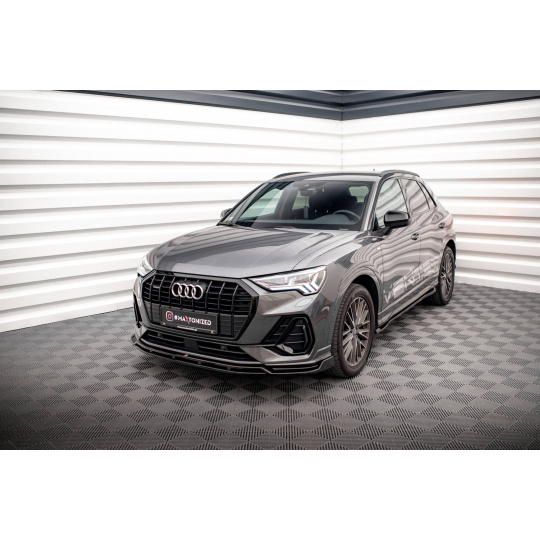 Maxton Design spoiler pod přední nárazník ver.2 pro Audi Q3 F3 S-Line, černý lesklý plast ABS