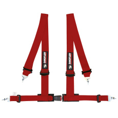 Sandtler čtyřbodový sportovní pás SPONSOR s 3" ramenními popruhy a homologací ECE, barva: červená