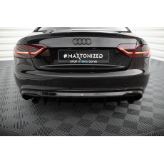 Maxton Design vložka zadního nárazníku pro Audi A5 8T, černý lesklý plast ABS, Coupe S-line/Cabrio S-line, s jednoduchou koncovkou na obou stranách Maxton Design vložka zadního nárazníku pro Audi A5 8T, černý lesklý plast ABS, Coupe S-line/Cabrio S-line, s jednoduchou koncovkou na obou stranách